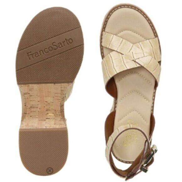 FRANCO SARTO Embossed Leather Platform Sandal - Picture 5 of 5